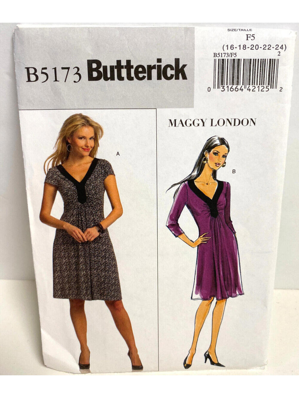 Sewing Pattern Butterick 5173 Maggy London Design uncut Size 16-24